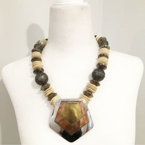 Gorgeous Vintage Necklace Mixed Metals